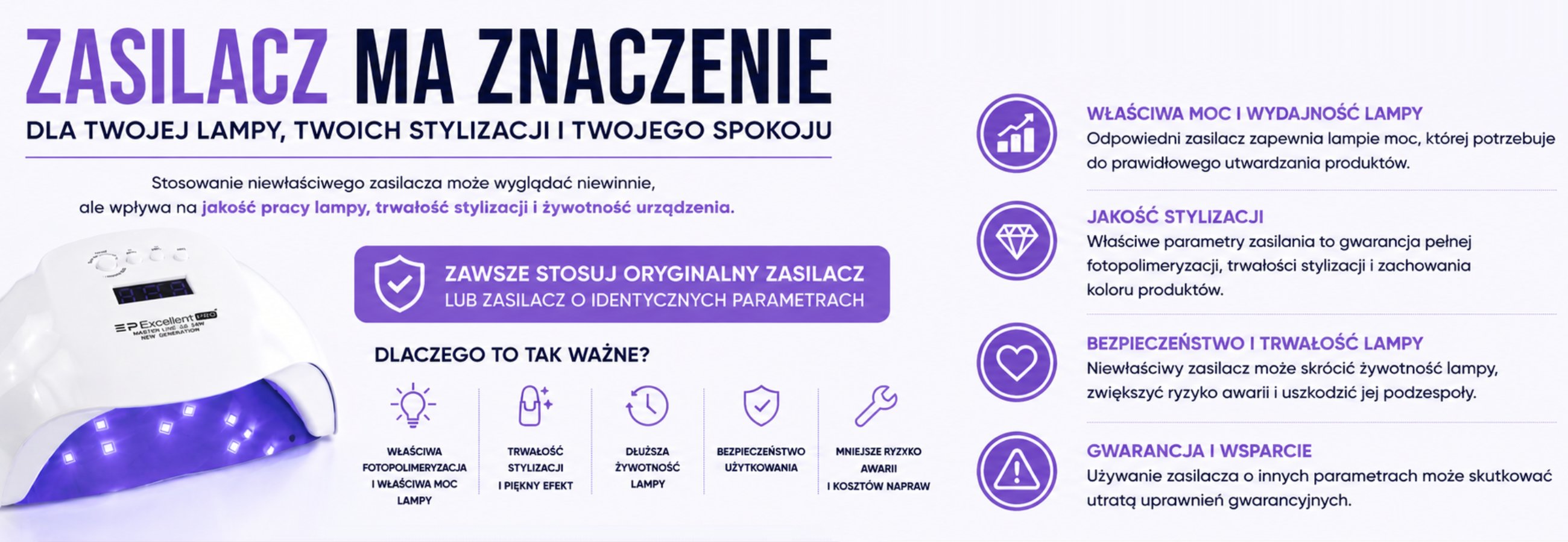 Dlaczego zasilacz do lampy UV/LED ma tak duże znaczenie? Wpływ na utwardzanie i trwałość stylizacji